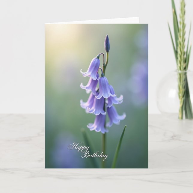 Söt födelsedagskort med lavendelblomma kort (Framsida)