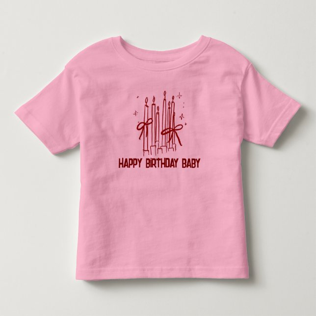 Söt födelsedagsljusstake T-shirt för barn (Framsida)