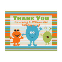 Söt födelsedagsmonster Tacksamt vykort