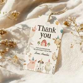 Söt födelsedagspresent för gårdsdjur presentetikett