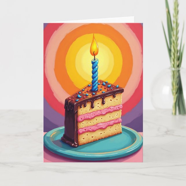 Söt födelsedagsspröddkaka-kort kort (Framsida)