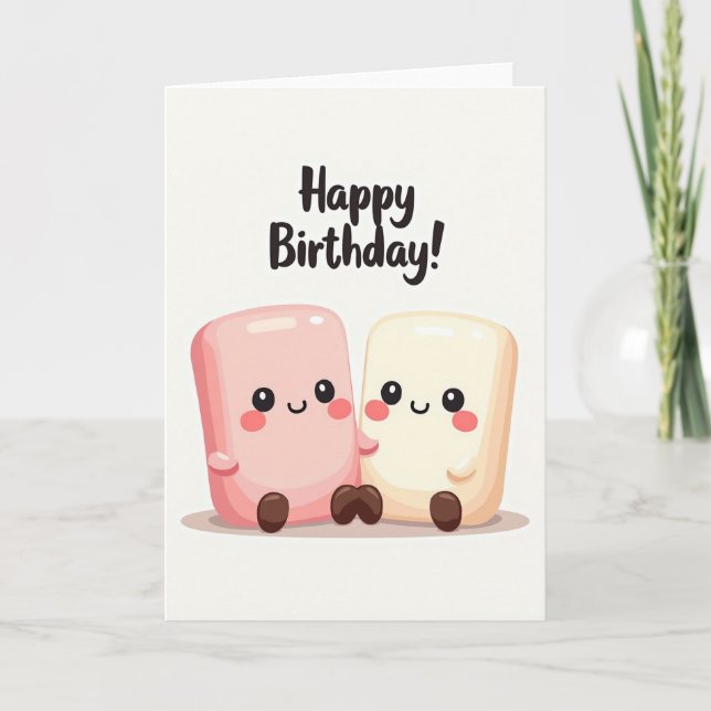 Söt födelsedagsvänkort kort (Framsida)