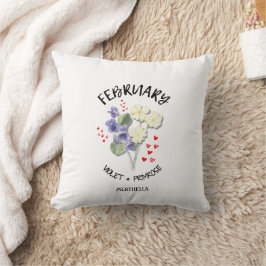 Söt födelsemånad Flower FEBRUARY Christian Kudde