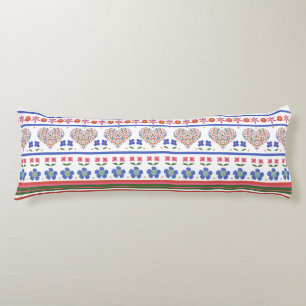 Söt Folk Art Blommigt Hearts Gräns Body Pillow Kroppskudde