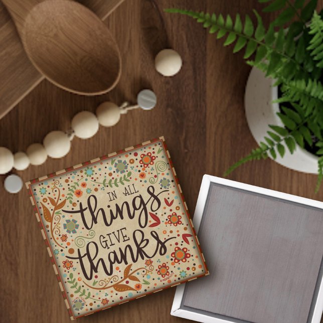 Söt Folk Thankful Quote Inspirief Magnet (Skapare uppladdad)
