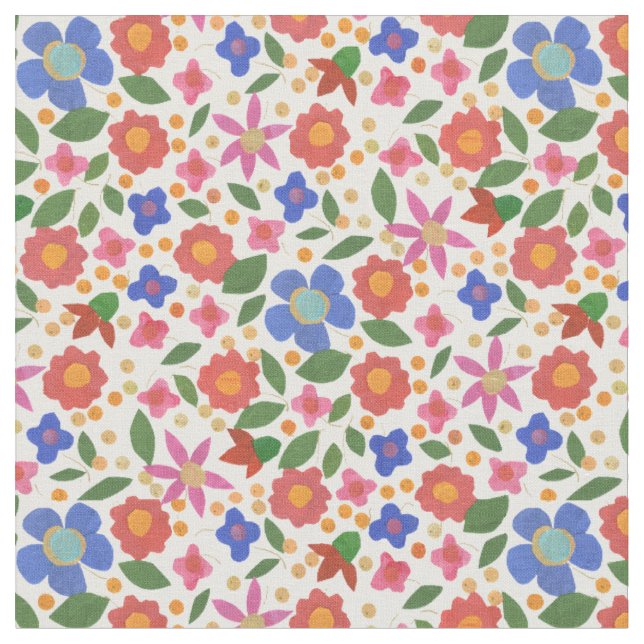 Söt FolkArt Stil Blommigt Fabric som ska anpassas Tyg (Närbild)