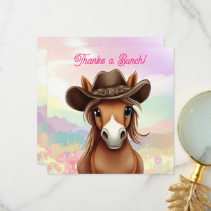 Söt fölung i cowboyhatt tack kort