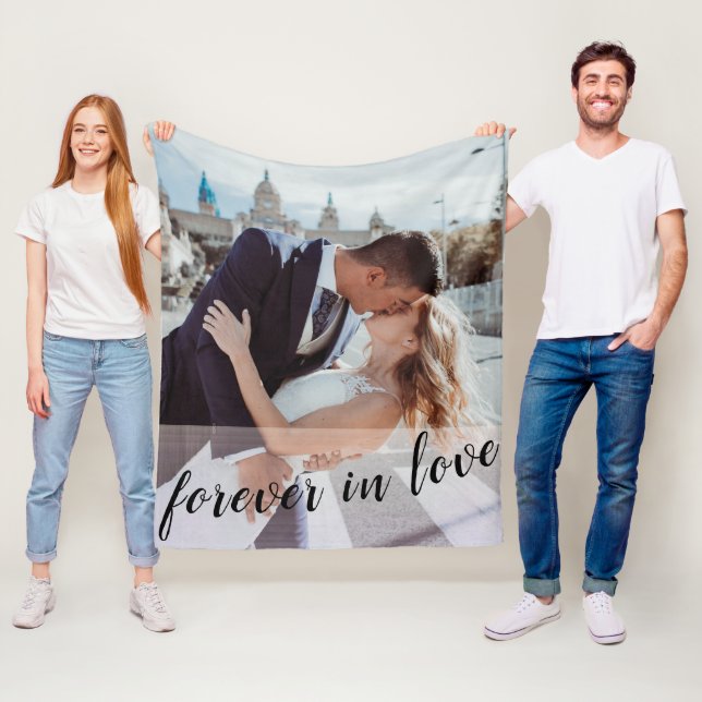 Söt för evigt svart foto i Kärlek Alla hjärtans da Fleecefilt (På plats)