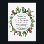 Söt för Fiestakaktus för 16 födelsedagsfest Inbjudningar<br><div class="desc">Inbjudan för blommigt för 16 party för kaktusFiesta söt. Ändra enkelt texten för att passa ditt party. Dra tillbaka det inklusive trycket.</div>