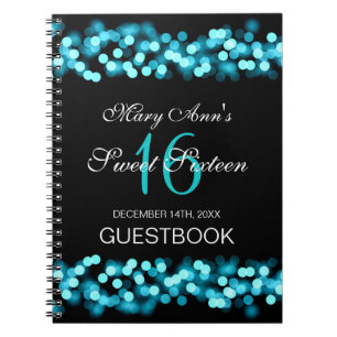 Söt för GuestbookHollywood för 16 party turkos Anteckningsbok