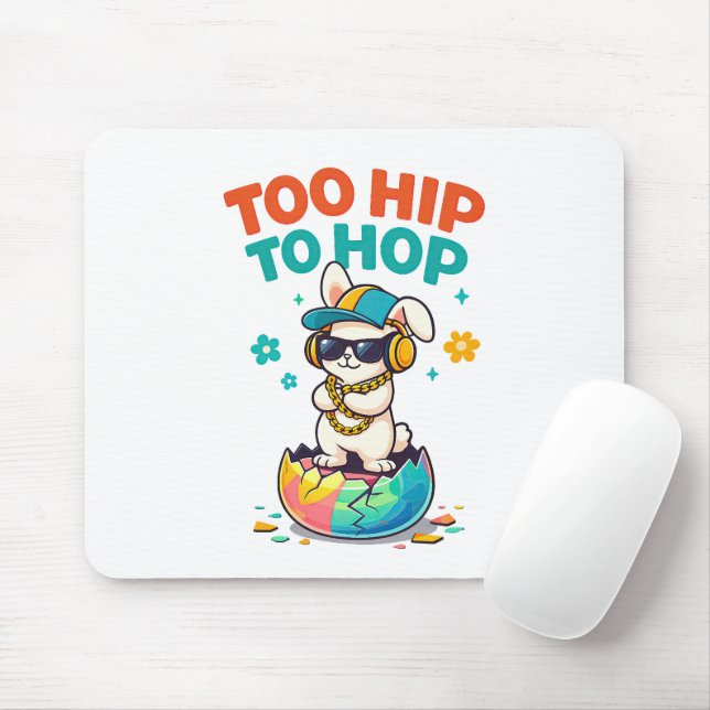 Söt För Hiphop Kanin Illustration Musmatta (Med mus)