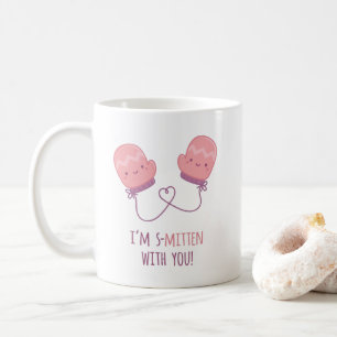 Söt Förälskad I Dig Handskes Kärlek Puns Kaffemugg