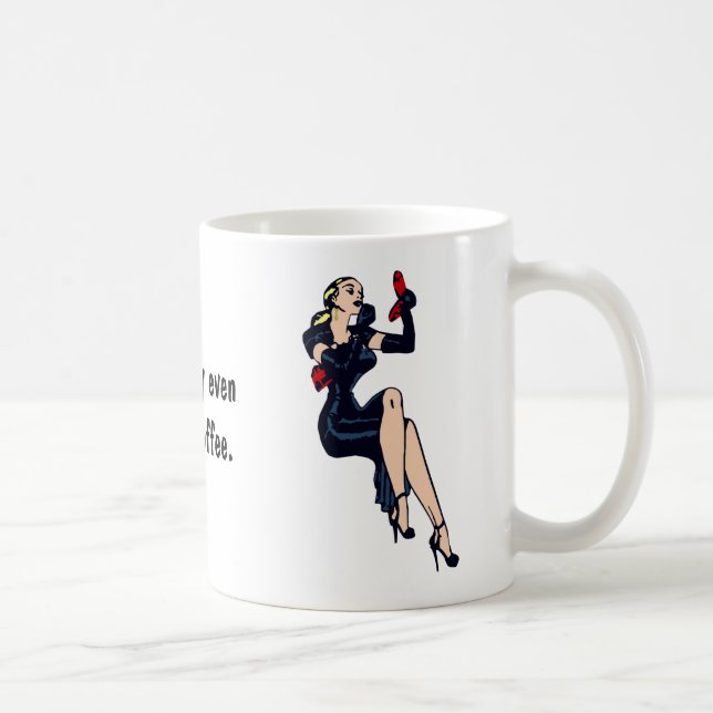 Söt före Pinupet Kaffe Blond Retro Glamor Girl Kaffemugg (Höger)