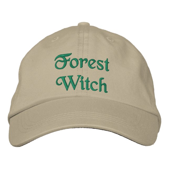 Söt Forest Witch Quote Grönt Khaki Broderad Keps (Framsida)