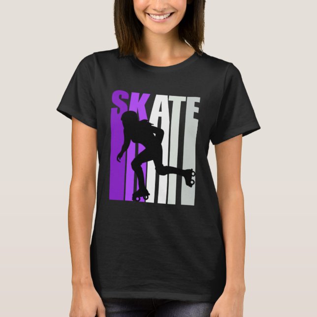Söt Forever Roller Skating Fläkt Inline Skater T Shirt (Framsida)