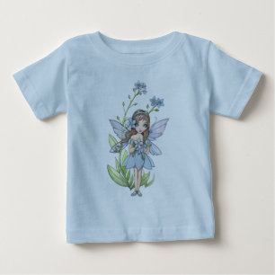 Söt Förgätmigej Blomma Fe Baby Onesie Tee Shirt