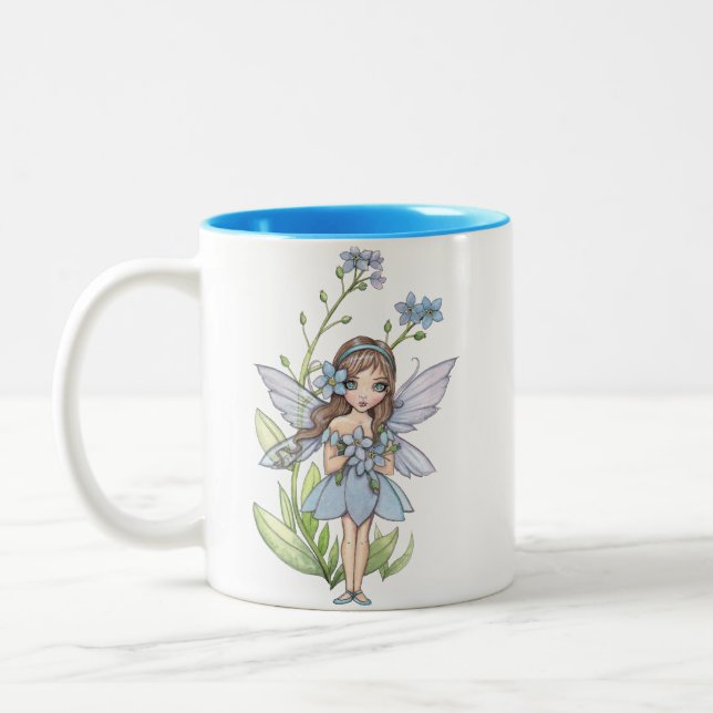 Söt Förgätmigejblomma Fe-mugg Två-Tonad Mugg (Vänster)