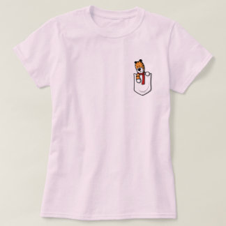 Söt formad ficka i rosan t shirt