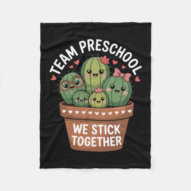 Söt förskole cactus lärare tillbaka till skolan fleecefilt (Framsidan)