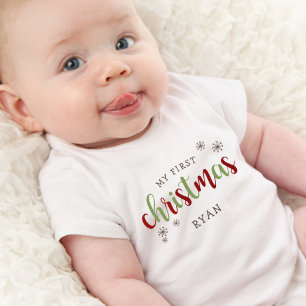 Söt Första Jul Namn T Shirt