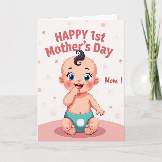 Söt första mors dag Mamma-kort Kort (Framsida)