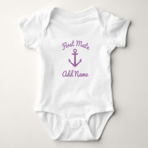 Söt första styrman rosa ankar baby bodysuit t shirt
