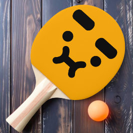 Söt Förvirrad Sårad Ansikte Orange Pingisracket