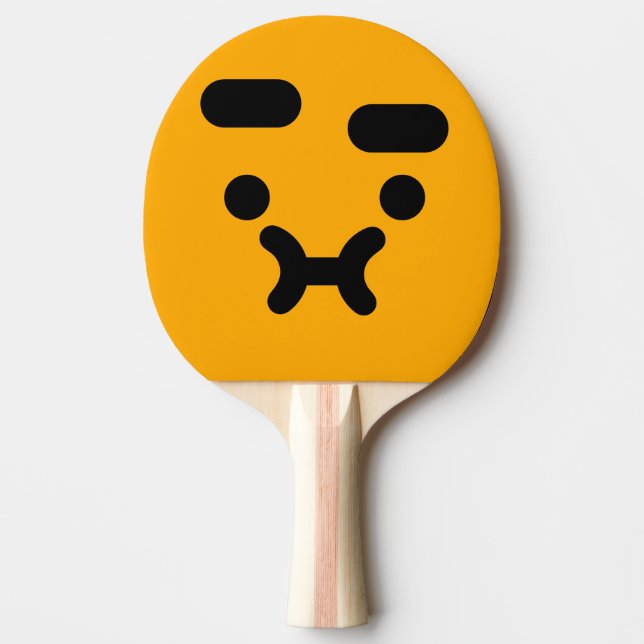 Söt Förvirrad Sårad Ansikte Orange Pingisracket (Framsidan)