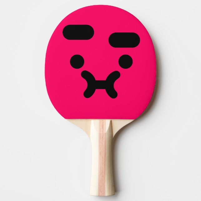 Söt Förvirrad Sårad Ansikte Rosa Pingisracket (Framsidan)