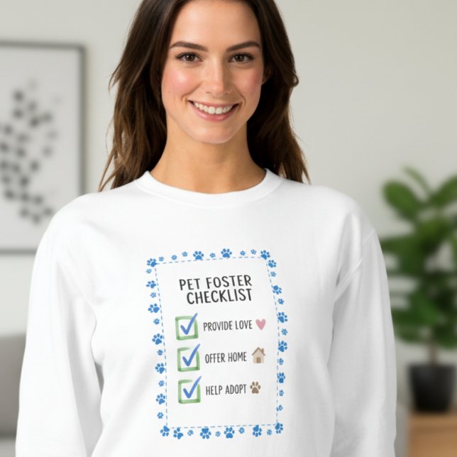 Söt Fosterfamiljs Födelsedags Räddningschecklista T Shirt (Cute pet foster checklist sweatshirt for the rescue advocate to wear on adoption day)