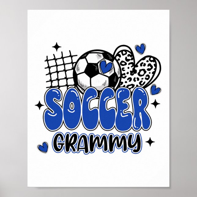 Söt fotboll Grammy leopard rolig fotboll Mamma Mam Poster (Framsidan)