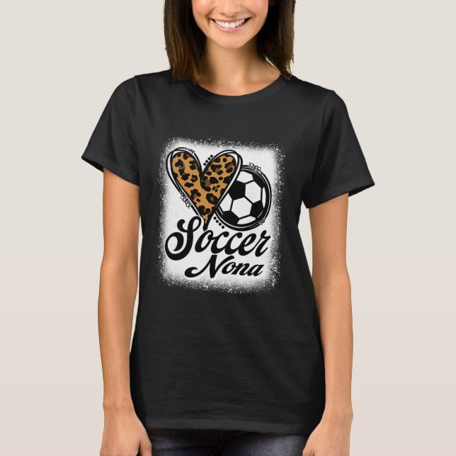 Söt fotboll Nona Leopard Heart  T Shirt (Framsida)