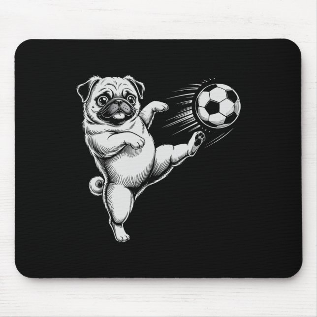 Söt fotboll Pug Pappa Hund Ll Spela Klubb Mål Barn Musmatta (Framsidan)