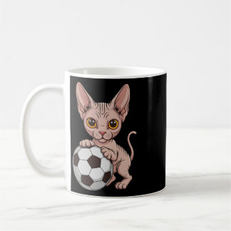 Söt fotboll Sphynx bara tjej som älskar katter bol Kaffemugg