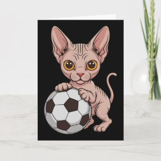 Söt fotboll Sphynx bara tjej som älskar katter bol Kort