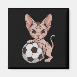 Söt fotboll Sphynx bara tjej som älskar katter bol Magnet