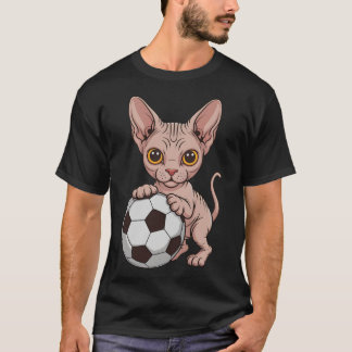 Söt fotboll Sphynx bara tjej som älskar katter bol T Shirt