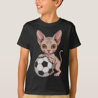 Söt fotboll Sphynx bara tjej som älskar katter bol T Shirt