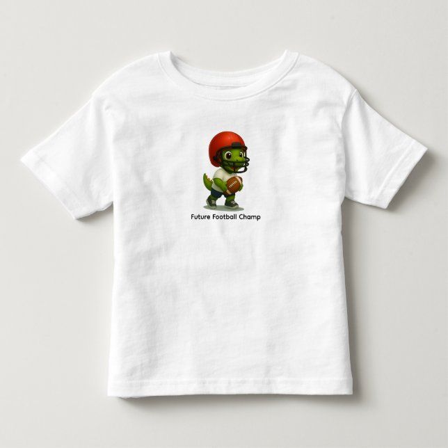 Söt fotbolls-dino-tröja för småbarn t shirt (Framsida)