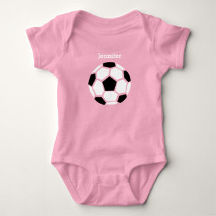 Söt fotbolls-personligad baby sport tröja