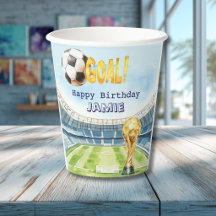 Söt fotbolls-VM barns födelsedag pappersmugg