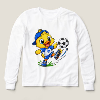 Söt fotbollsend karaktär barn långärmad t-shirt