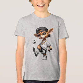 Söt fotbollsgiraff för barn t shirt