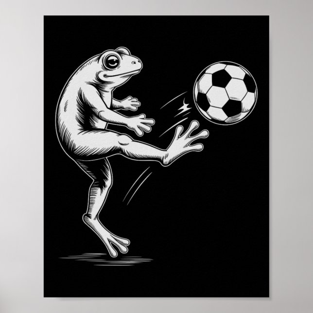 Söt fotbollsgroda Spel Mål Barn Mamma  Poster (Framsidan)