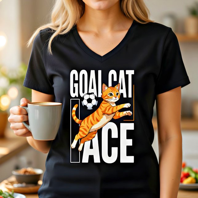 Söt fotbollskatt present t shirt (Skapare uppladdad)