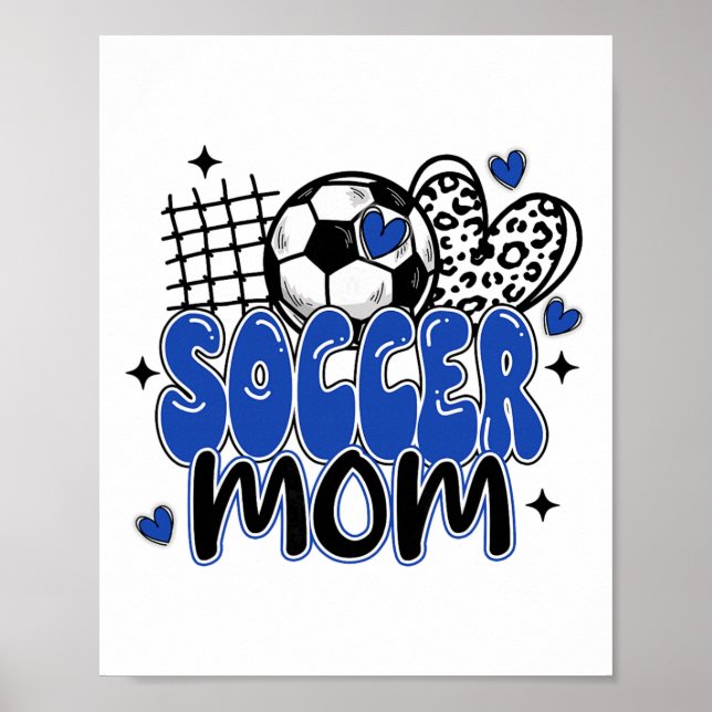 Söt fotbollsmamma leopard Rolig fotbollsmamma Mamm Poster (Framsidan)