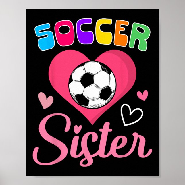 Söt fotbollssyster hjärta  poster (Framsidan)