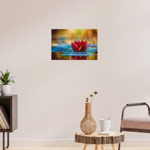 Söt Foto av en Lotus Flower i en damm Poster