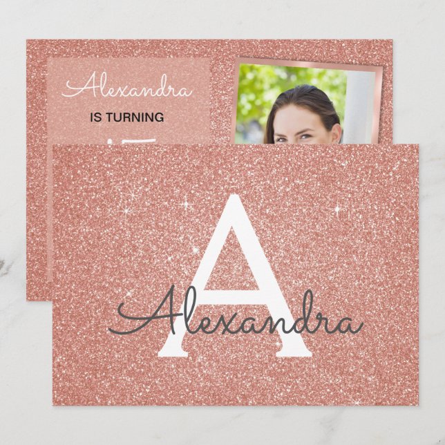 Söt foto för  Rosa i Ro 15:e Gnistran Inbjudningar (Fram/baksida)