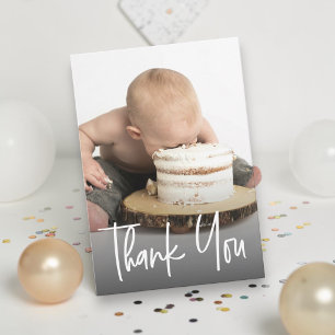 Söt fotobrevskrift 1-årsdag Anpassad notering Tack Kort